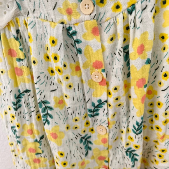 Jessica Simpson 4T Flutter Sleeve Dress Yellow Flower - Picture 2 of 3